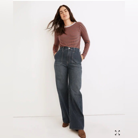Madewell Dark Blue super wide leg Jeans high waisted size 29 - Picture 1 of 12